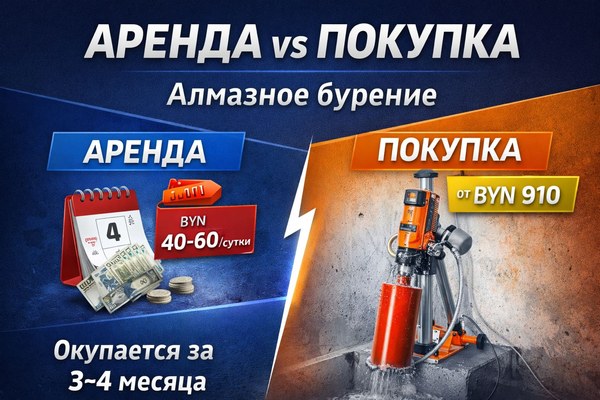 Аренда vs покупка алмазного бурения